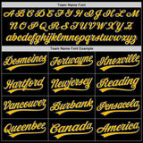 Custom Black Royal-Gold Authentic Throwback Baseball Jersey