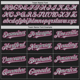Custom Black Gray-Pink Authentic Baseball Jersey