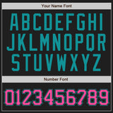 Custom Black Pink-Teal Authentic Baseball Jersey