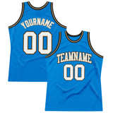 Custom Blue White-Old Gold Authentic Throwback Basketball Jersey