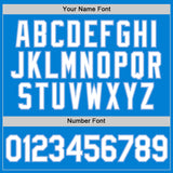 Custom Blue White-Light Blue Performance T-Shirt