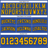 Custom Blue Gold-Black Authentic Throwback Basketball Shorts