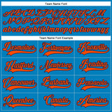 Custom Blue Orange-Navy Hockey Lace Neck Jersey