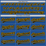 Custom Blue Gold-Black Authentic Throwback Baseball Jersey
