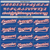 Custom Blue White-Red Authentic Throwback Baseball Jersey