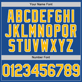 Custom Blue Gold-White Authentic Throwback Baseball Jersey
