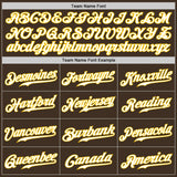 Custom Brown White-Gold Authentic Baseball Jersey