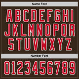Custom Brown Red-White Hockey Jersey