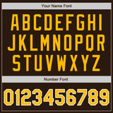 Custom Brown Gold-White Authentic Baseball Jersey