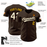 Custom Brown Cream-Gold Authentic Baseball Jersey