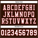 Custom Brown White-Red Mesh Authentic Football Jersey