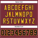 Custom Burgundy Black-Gold Mesh Authentic Football Jersey