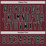 Custom Burgundy Black-White Hockey Jersey