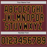 Custom Burgundy Black-Gold Performance T-Shirt