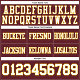 Custom Burgundy White-Gold Authentic Football Jersey