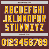 Custom Burgundy Gold Pinstripe White Authentic Baseball Jersey