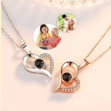 Customized Slope Heart Shape Projection Necklace