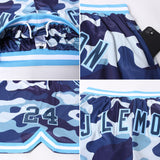 Custom Camo Navy-Light Blue Authentic Salute To Service Basketball Shorts