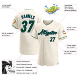 Custom Cream Green-Royal Authentic Baseball Jersey