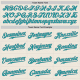 Custom Cream Teal Pinstripe Teal-Gray Authentic Baseball Jersey