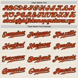 Custom Cream Black Pinstripe Orange-Black Authentic Baseball Jersey