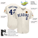 Custom Cream Navy Authentic Baseball Jersey