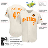 Custom Cream Bay Orange Authentic Baseball Jersey