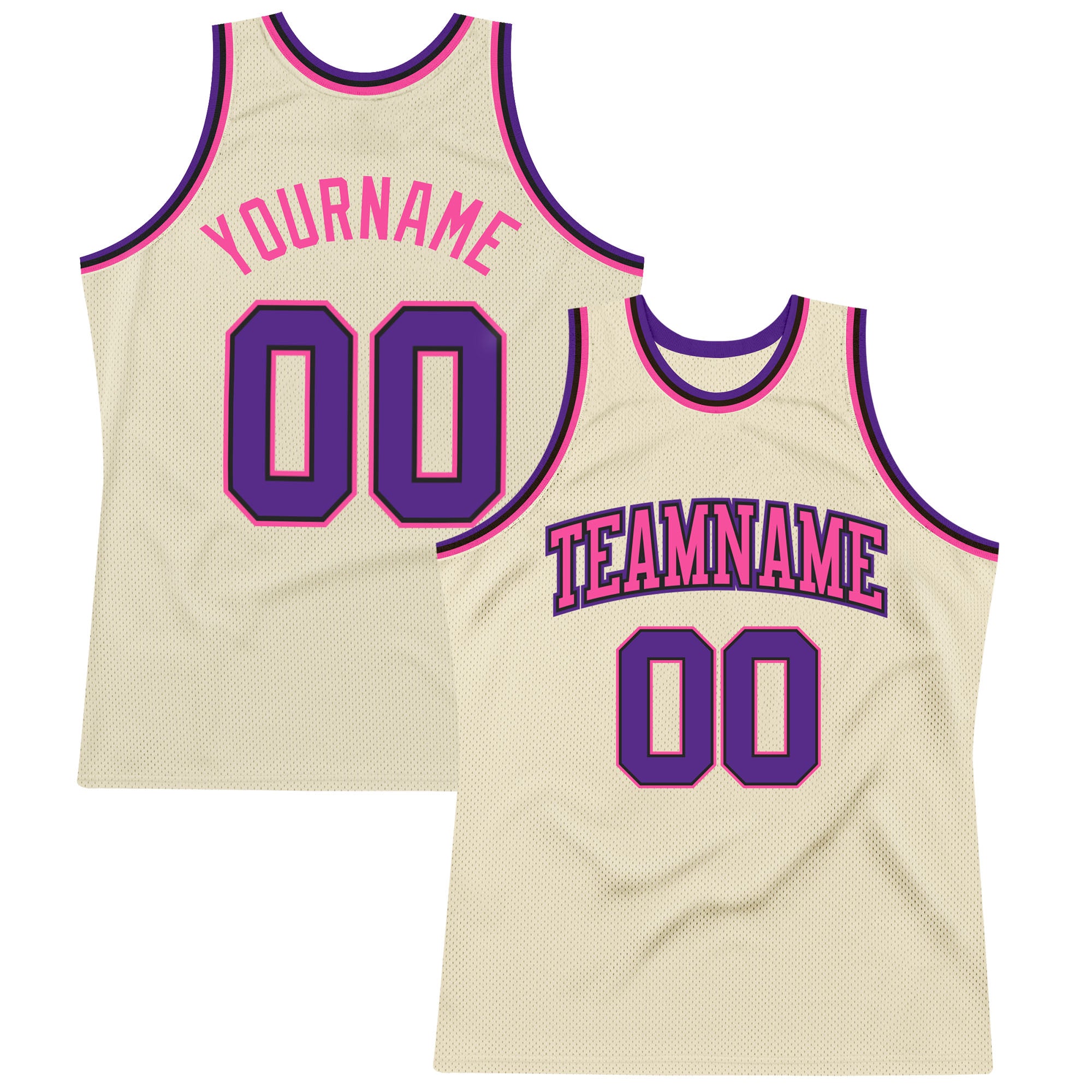 Custom Black Purple-Gold Authentic Throwback Basketball Jersey 3D