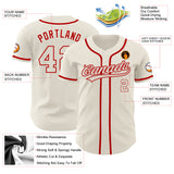 Custom Cream Cream-Red Authentic Baseball Jersey