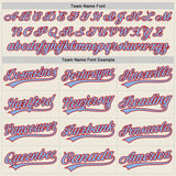 Custom Cream Light Blue-Red Authentic Baseball Jersey