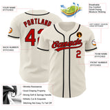 Custom Cream Red-Black Authentic Baseball Jersey