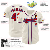 Custom Cream Red-Royal Authentic Baseball Jersey