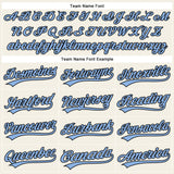 Custom Cream Light Blue Pinstripe Black Authentic Baseball Jersey