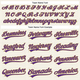 Custom Cream Purple Pinstripe Old Gold Authentic Baseball Jersey