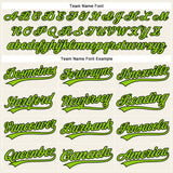 Custom Cream Black Pinstripe Neon Green Authentic Baseball Jersey