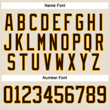 Custom Cream Brown-Gold Hockey Lace Neck Jersey