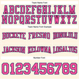 Custom Stitched Cream Pink Black-Light Blue Football Pullover Sweatshirt Hoodie