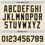 Custom Cream Navy-Gold Authentic Throwback Basketball Jersey