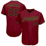 Custom Crimson Black-Old Gold Authentic Baseball Jersey