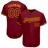 Custom Crimson Crimson-Gold Authentic Baseball Jersey
