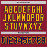 Custom Crimson Navy-Gold Performance T-Shirt