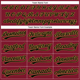 Custom Crimson Black Pinstripe Old Gold Authentic Baseball Jersey
