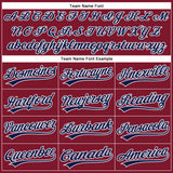 Custom Crimson White Pinstripe Navy Authentic Baseball Jersey