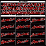 Custom Women's Black Red-White V-Neck Cropped Baseball Jersey