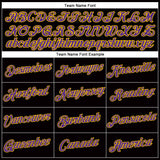 Custom Women's Black Purple-Gold V-Neck Cropped Baseball Jersey