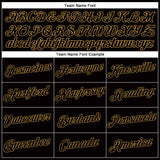 Custom Women's Black Black-Old Gold V-Neck Cropped Baseball Jersey