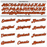 Custom Women's White Orange-Black V-Neck Cropped Baseball Jersey