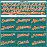 Custom Women's Aqua Orange-White V-Neck Cropped Baseball Jersey