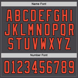 Custom Steel Gray Orange-Black Hockey Jersey