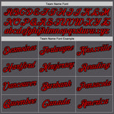 Custom Steel Gray Red-Black Performance T-Shirt